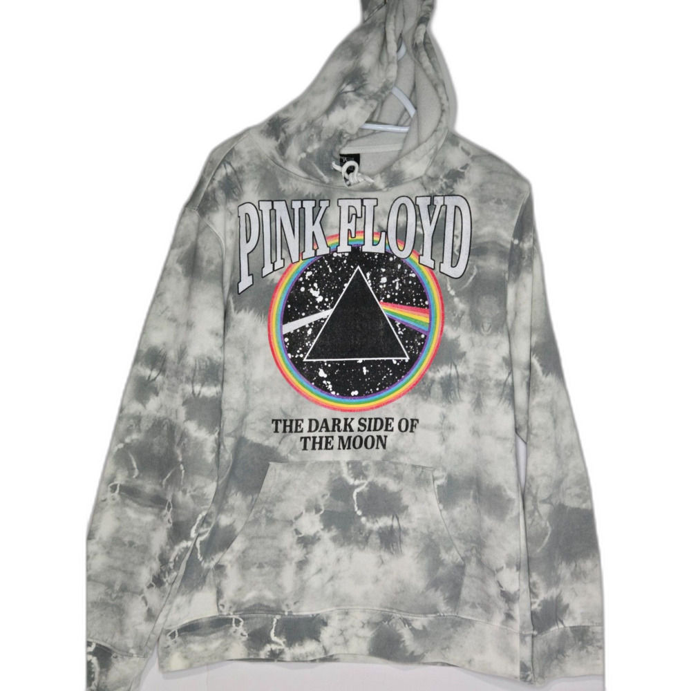 Pink Floyd 50th Anniversary Dark Side of Moon Hoodie | Men's L | Grey Tie Dye